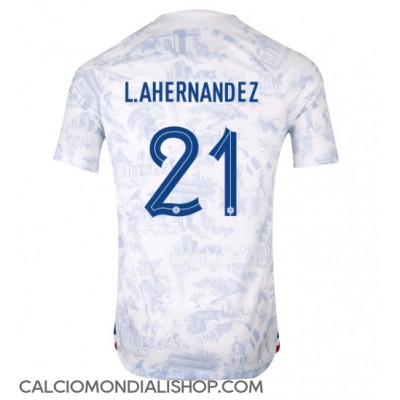 Maglie da calcio Francia Lucas Hernandez #21 Seconda Maglia Mondiali 2022 Manica Corta